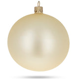Set of 4 Beige Glass Ball Christmas Ornaments 4 Inches