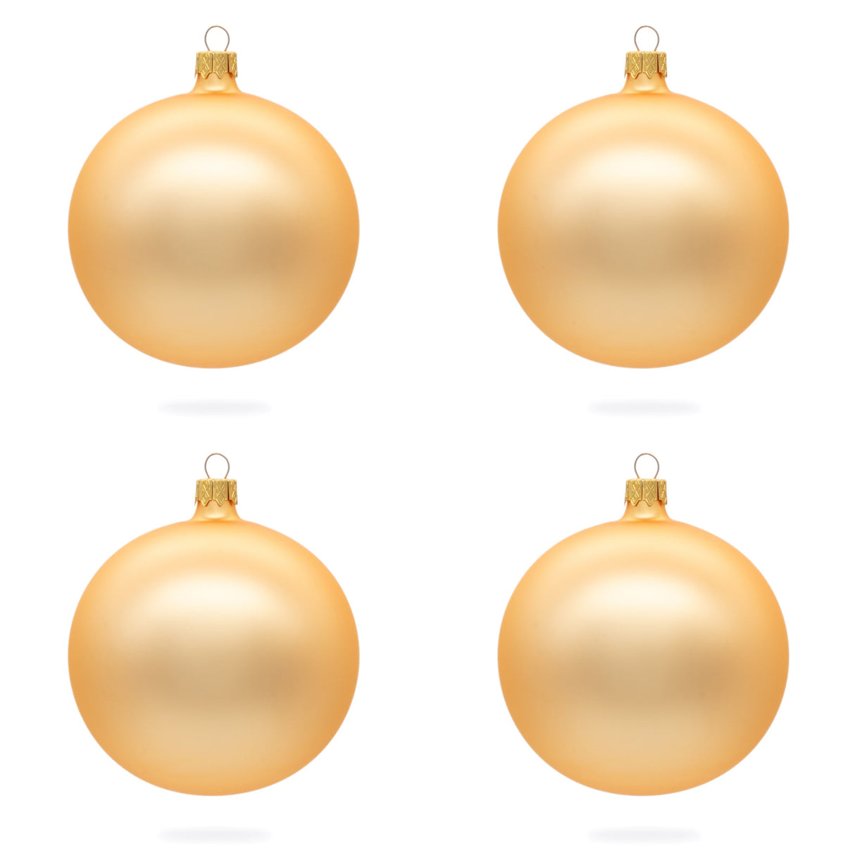 Set of 4 Rose Gold Glass Ball Ornaments 4 Inches