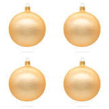 Set of 4 Rose Gold Glass Ball Ornaments 4 Inches