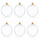 Set of 6 Clear Glass Ball Christmas Ornaments DIY Craft 3.25 Inches