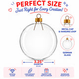 Set of 6 Clear Glass Ball Christmas Ornaments DIY Craft 3.25 Inches