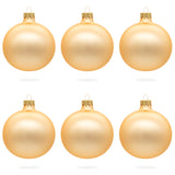 Set of 6 Rose Gold Glass Ball Ornaments 3.25 Inches