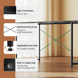 Escritorio de computadora reversible en forma de L de 95 pulgadas para 2 personas con soporte para monitor