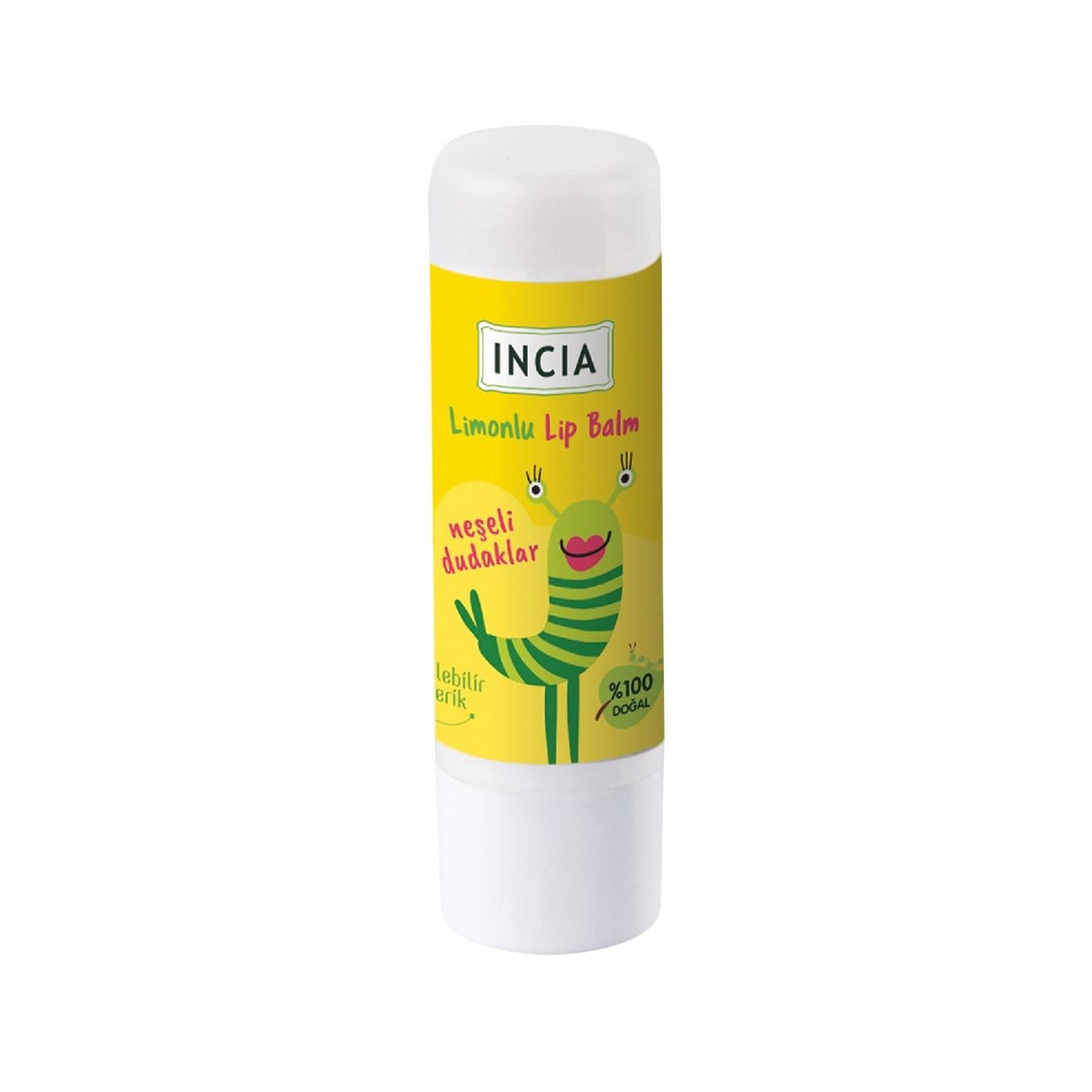 INCIA Kids Lemon Flavored Lip Balm for Children - Moisturizing, Protective, and Fun - 6g