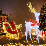 Renos navideños y trineo de Papá Noel iluminados con LED