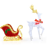 Renos navideños y trineo de Papá Noel iluminados con LED