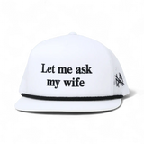 Gorra ajustable de "Déjame preguntarle a mi esposa"