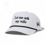 Gorra ajustable de "Déjame preguntarle a mi esposa"