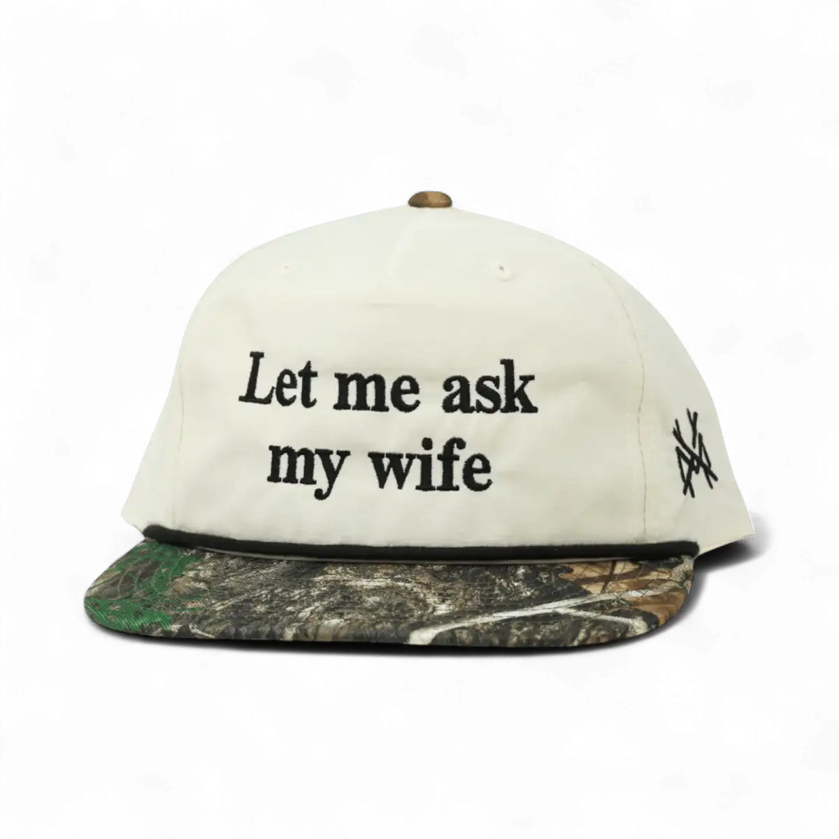 Gorra ajustable de "Déjame preguntarle a mi esposa"