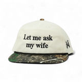 Gorra ajustable de "Déjame preguntarle a mi esposa"