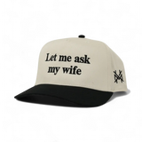 Gorra ajustable de "Déjame preguntarle a mi esposa"