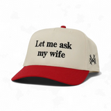 Gorra ajustable de "Déjame preguntarle a mi esposa"