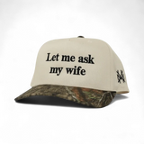 Gorra ajustable de "Déjame preguntarle a mi esposa"
