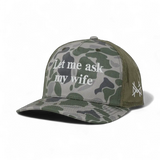 Gorra ajustable de "Déjame preguntarle a mi esposa"