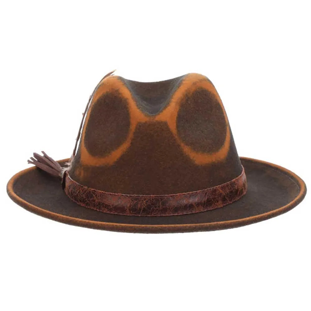 Scala Woodstock - Sombrero fedora de fieltro de lana suave desgastado