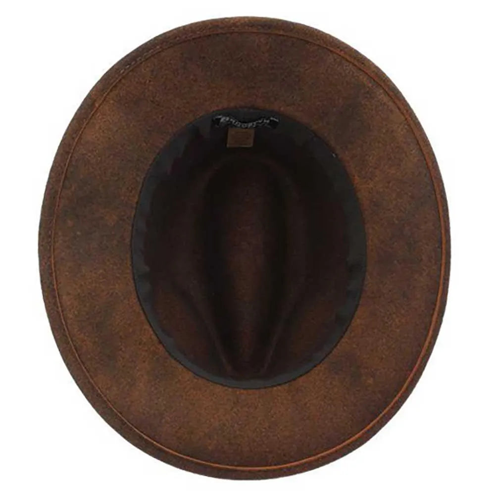 Scala Woodstock - Sombrero fedora de fieltro de lana suave desgastado