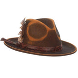 Scala Woodstock - Sombrero fedora de fieltro de lana suave desgastado