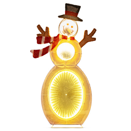 Muñeco de Nieve Iluminado de 2.6 Pies con Luces LED y Soporte Metálico