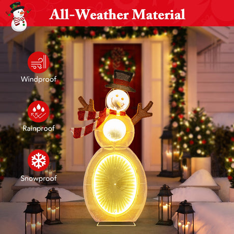 Muñeco de Nieve Iluminado de 2.6 Pies con Luces LED y Soporte Metálico