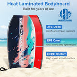 33/37/41 Inches Lightweight Body Board Boogie Board with EPS Core XPE Deck HDPE Bottom Multicolor2