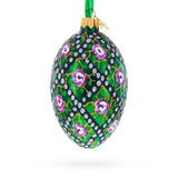 1907 Rose Trellis Royal Egg Glass Ornament 4 Inches