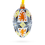 Snowflake Glass Egg Ornament 4 Inches