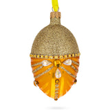 Glittered Orange Glass Egg Christmas Ornament 4 Inches