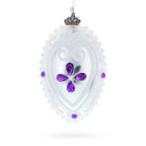Purple Drops Glass Egg Christmas Ornament 4 Inches