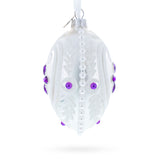 Purple Drops Glass Egg Christmas Ornament 4 Inches