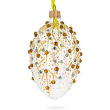 Gold Branches Glass Egg Christmas Ornament 4 Inches