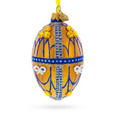 Golden Jewels Glass Egg Ornament 4 Inches
