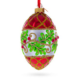 Berries on the Branch Glass Egg Ornament 4 Inches
