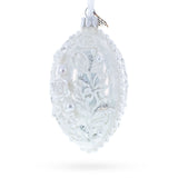 3D Pearl Roses Glass Egg Ornament 4 Inches