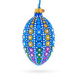 Vibrant Polka Dot Jewel-Toned Glass Egg Ornament  4 Inches