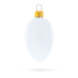 Set of 6 Glossy White Mini Glass Egg Ornaments 2.9 Inches