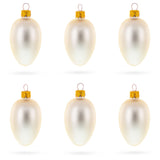 Set of 6 Champagne Mini Glass Egg Ornaments 2.9 Inches