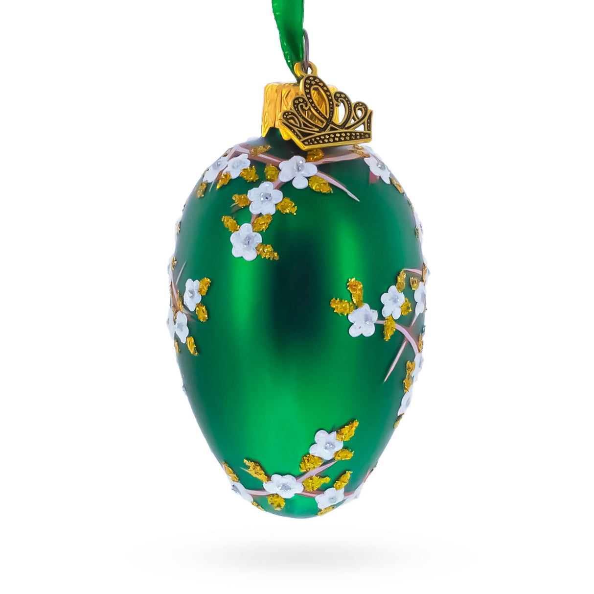 1901 Kelch Apple Blossom Mini Glass Egg Ornament 2.9 Inches