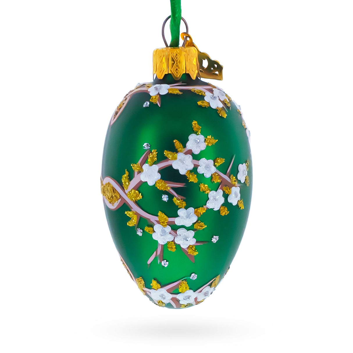 1901 Kelch Apple Blossom Mini Glass Egg Ornament 2.9 Inches