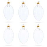 Set of 6 Clear Glass Egg Ornaments DIY Craft 4 Inches