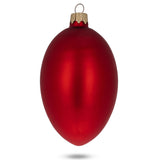 Set of 6 Red Matte Glass Egg Ornaments 4 Inches