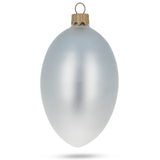 Set of 6 White Matte Glass Egg Ornaments 4 Inches