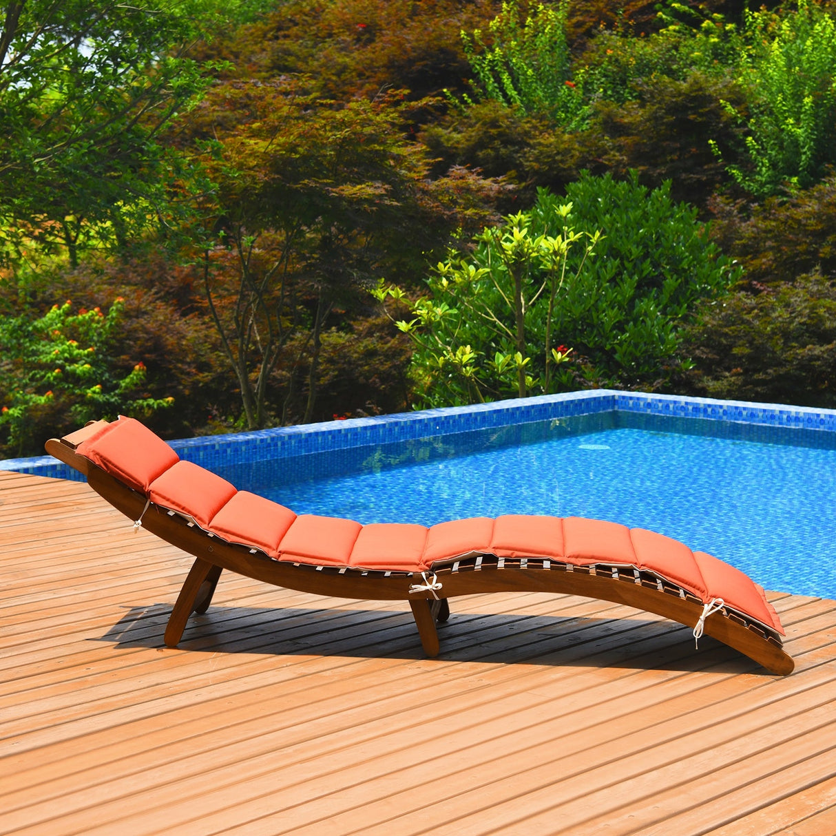 Tumbona plegable para patio con asiento acolchado de doble cara