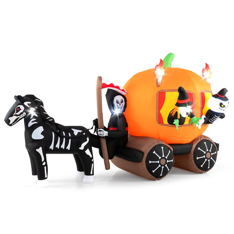 Carroza Hinchable de Halloween de 3.10 Metros con Calabaza y 2 Fantasmas