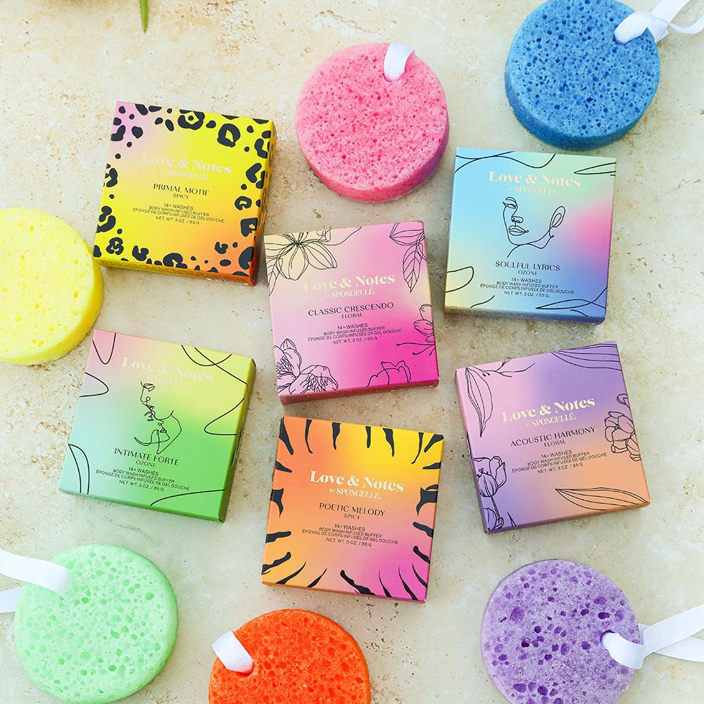 Paquete Surtido de Esponjas Exfoliantes Love & Notes