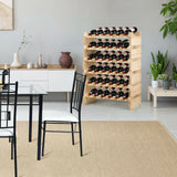 Botellero modular apilable de madera con capacidad para 36 botellas, sin bamboleo