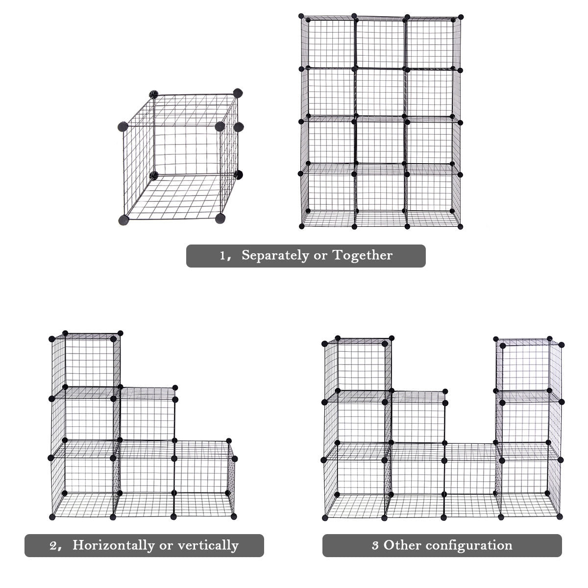 Estanterías modulares de rejilla de 8 cubos DIY