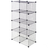 Estanterías modulares de rejilla de 8 cubos DIY
