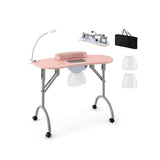 Mesa de manicura con lámpara de mesa LED USB flexible - Rosa