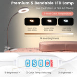Mesa de manicura con lámpara de mesa LED USB flexible - Rosa