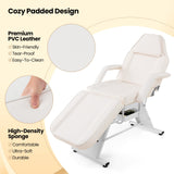 72 Inch Massage Bed with Hydraulic Stool Removable Headrest and Storage Boxes